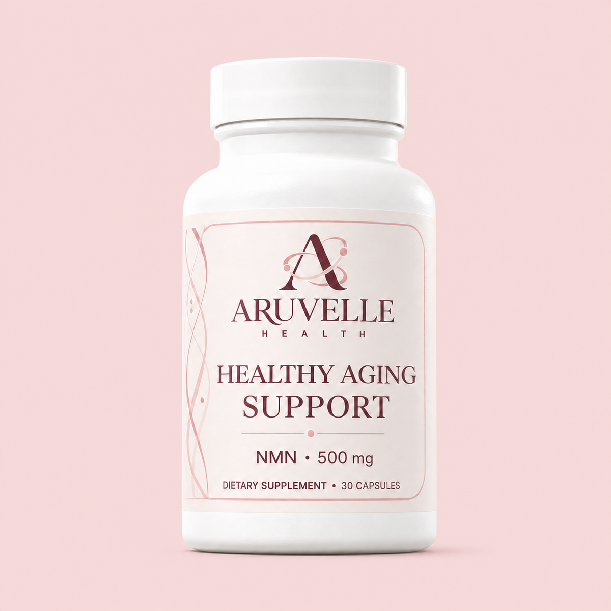 Aruvelle Healthy Aging Support NMN 500 mg supplement bottle